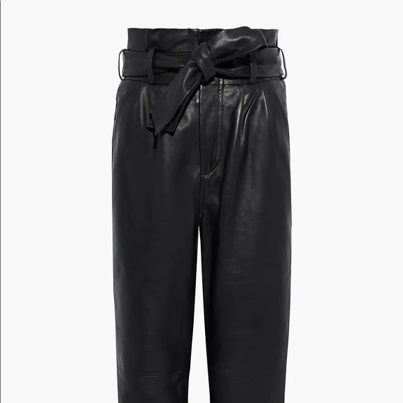 WALTER BAKER Maggie belted lambskin leather pants BRAND NEW Size 8 - Picture 5 of 9